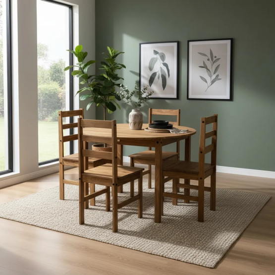 Mesa Redonda Dobrável com 4 cadeiras  