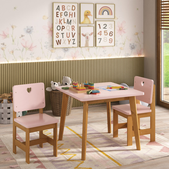 Conjunto mesa com 2 cadeiras infantil