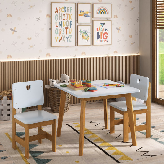 Conjunto mesa com 2 cadeiras infantil