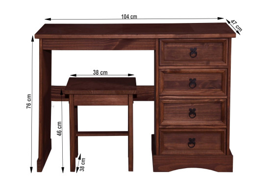 Escrivaninha 4 gavetas 