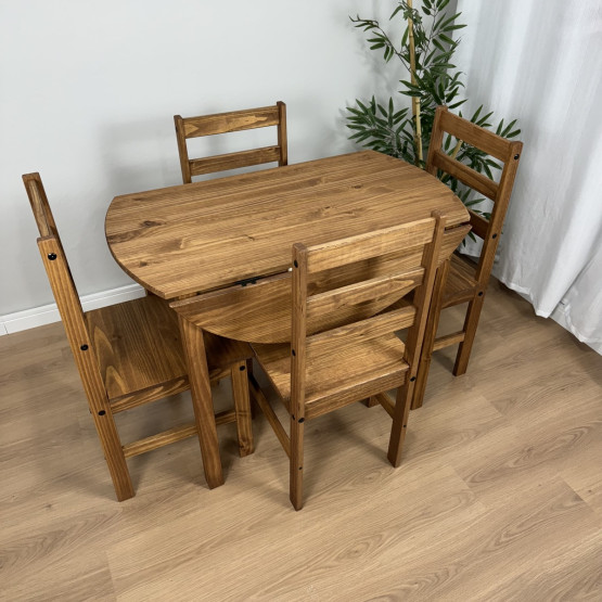 Mesa Redonda Dobrável com 4 cadeiras  