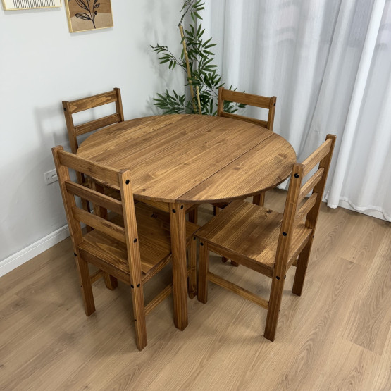 Mesa Redonda Dobrável com 4 cadeiras  