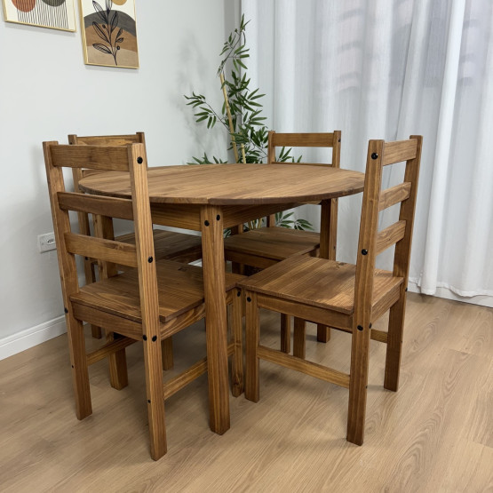 Mesa Redonda Dobrável com 4 cadeiras  