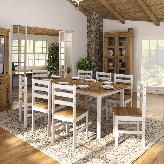 Conjunto mesa com 8 cadeiras